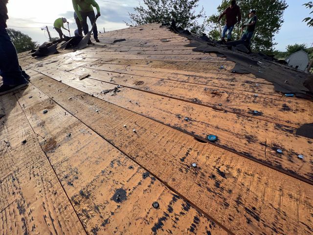 Cleburne, TX — we tear off all roofs to the deck. There is no way to know that the deck is bad unless we take off all materials.
